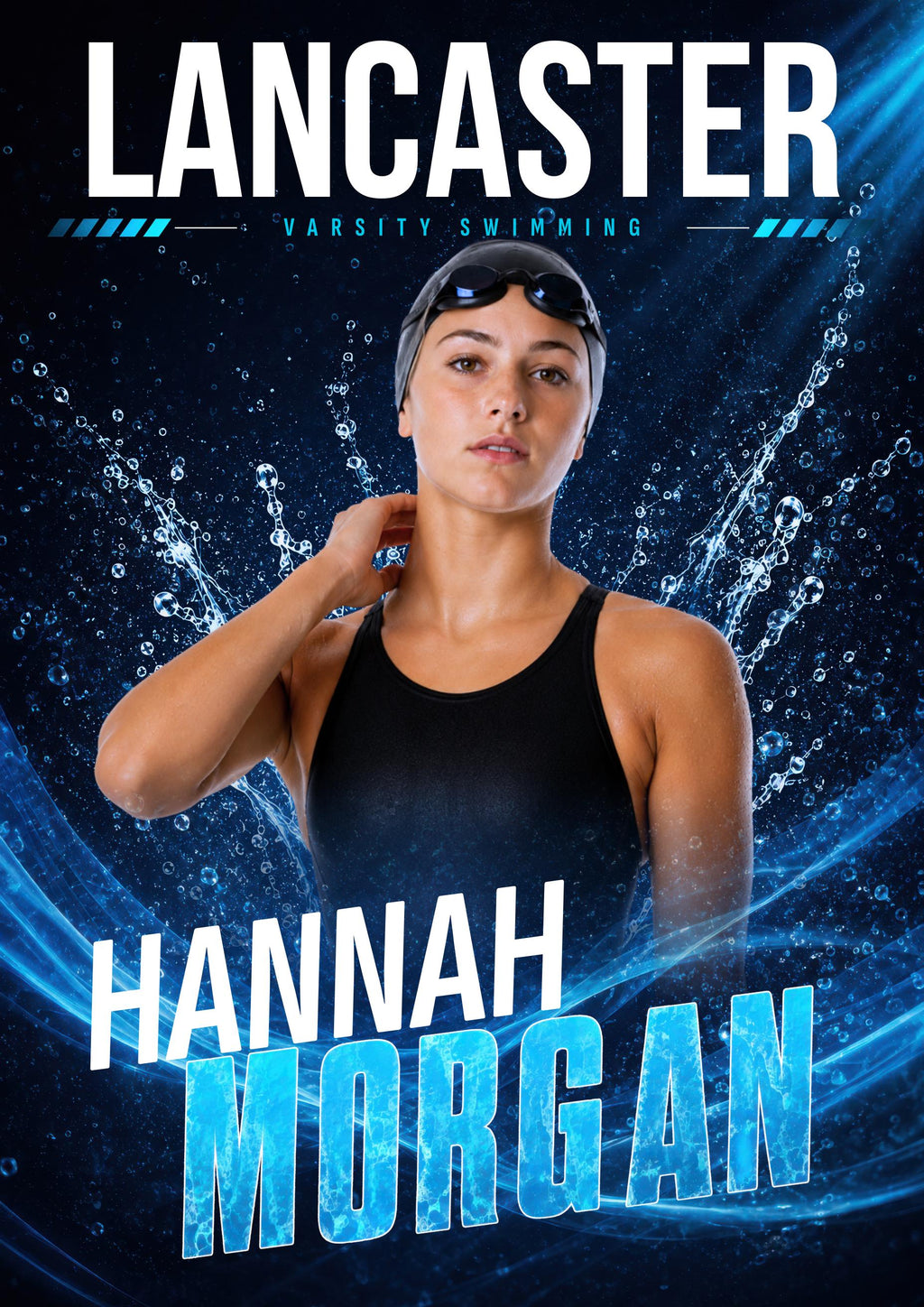 Swimming Poster Photoshop Template | Dynamic Splash Design | 5:7