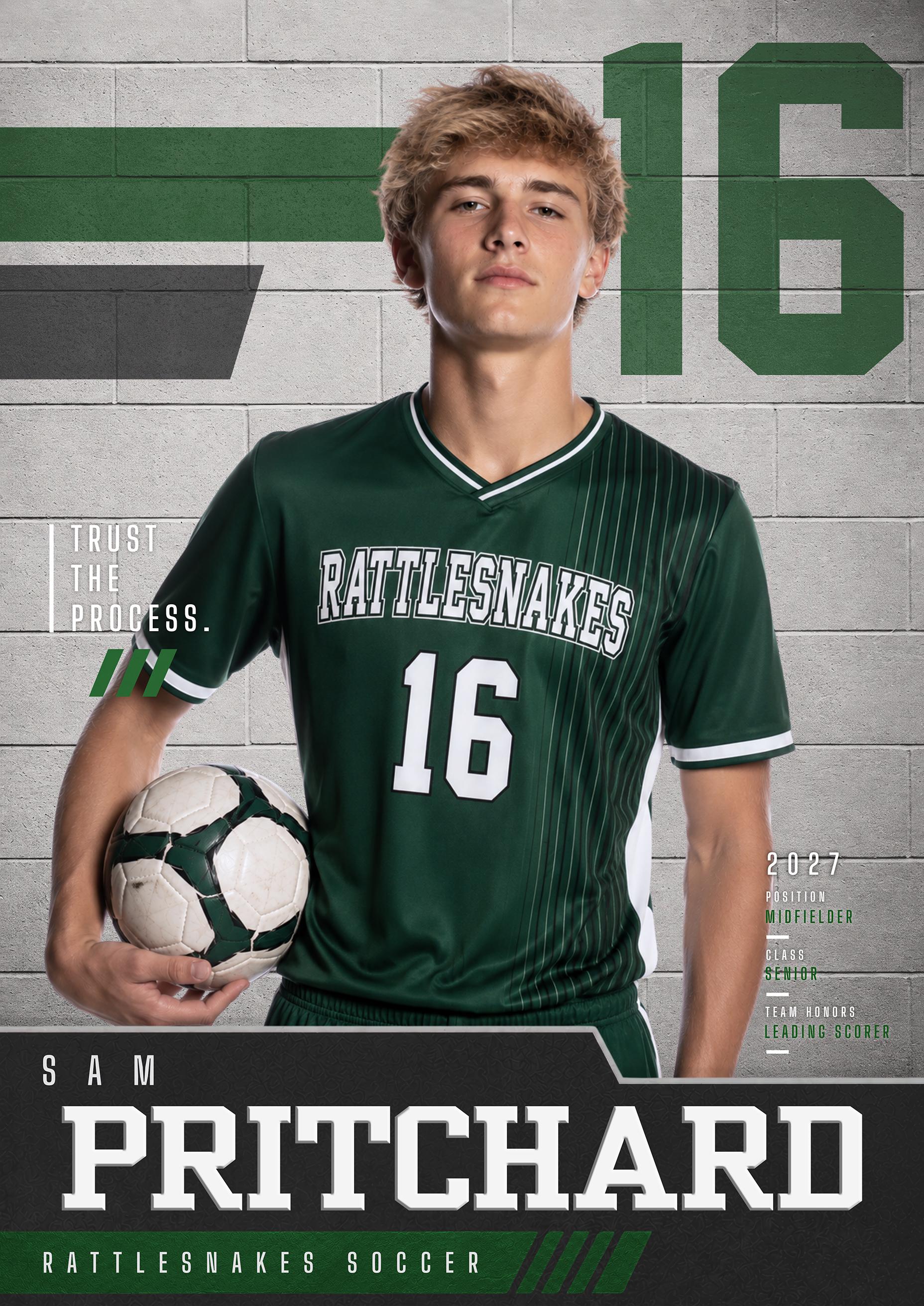 Soccer Poster Photoshop Template | Gym Wall Design | 5:7