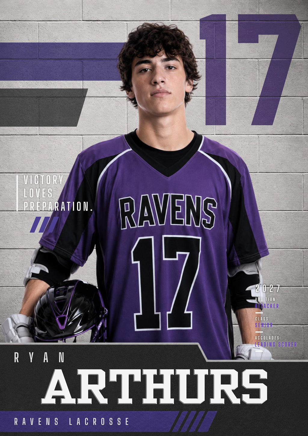 Lacrosse Poster Photoshop Template | Gym Wall Design | 5:7