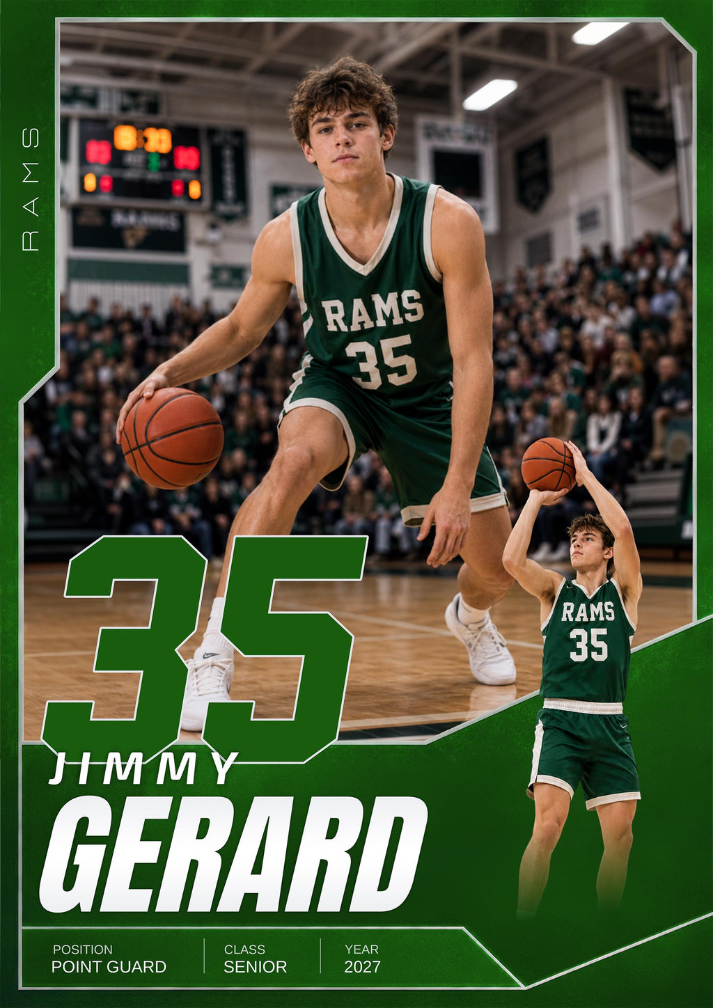 Basketball Card Photoshop Template | Hero Spotlight Design | 5:7