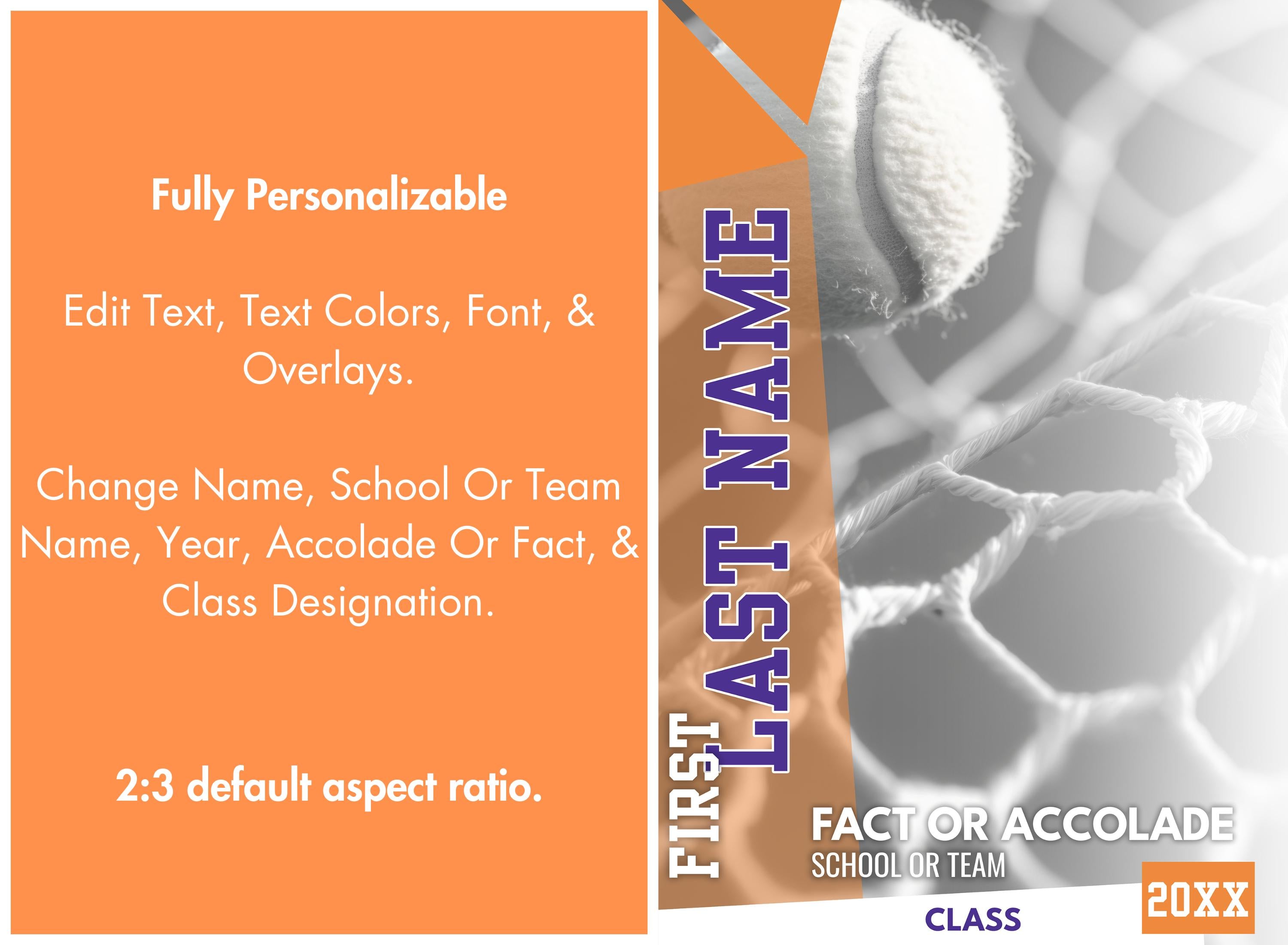 Tennis Poster Photoshop Template | Close-Up Ball & Net Design | 2:3