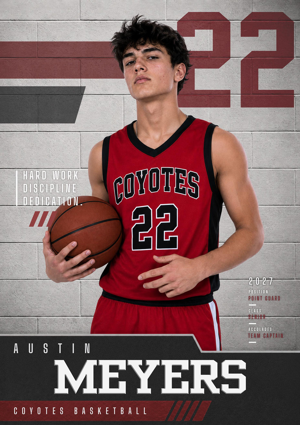 Basketball Poster Photoshop Template | Gym Wall Design | 5:7