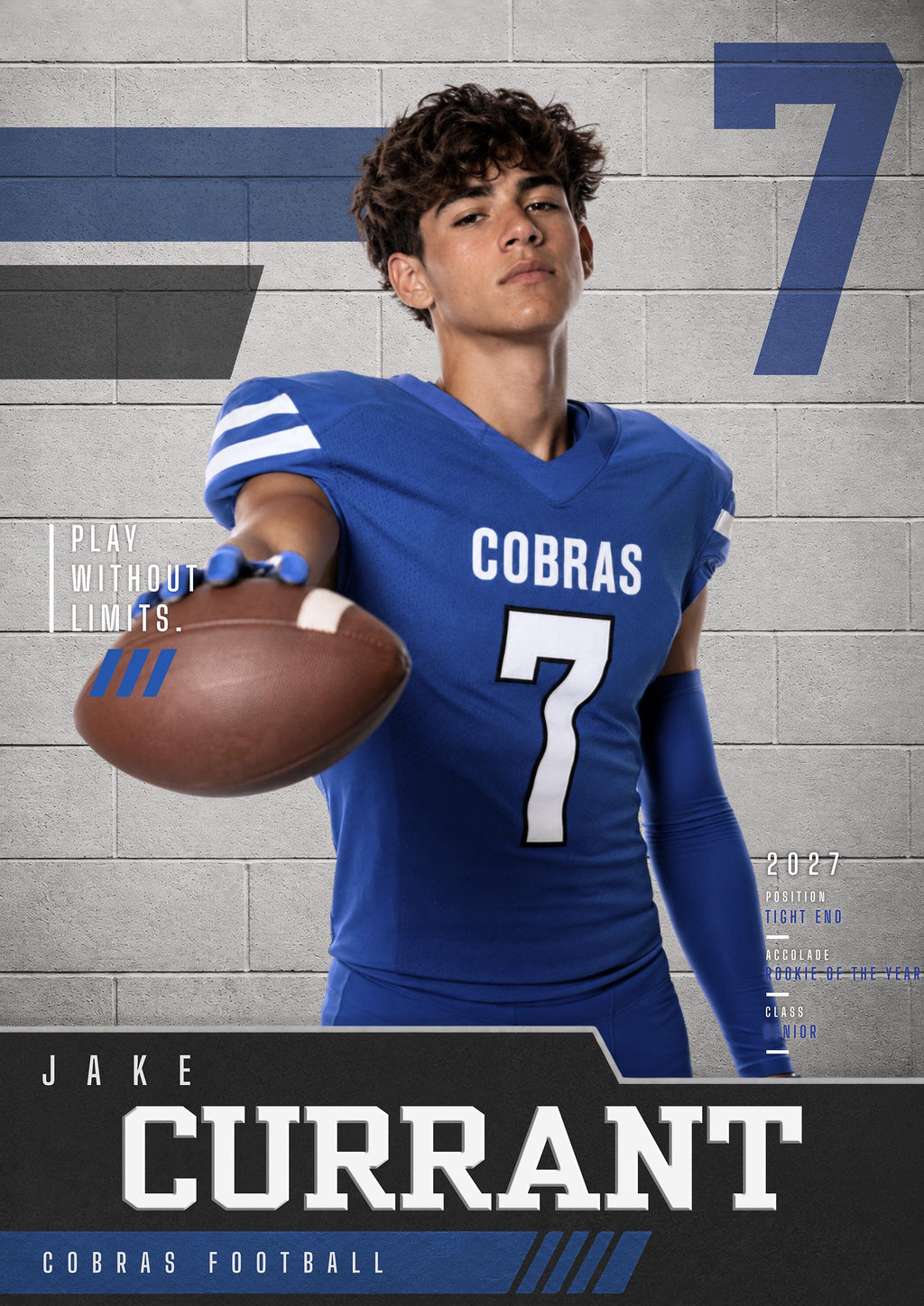 Football Poster Photoshop Template | Gym Wall Design | 5:7