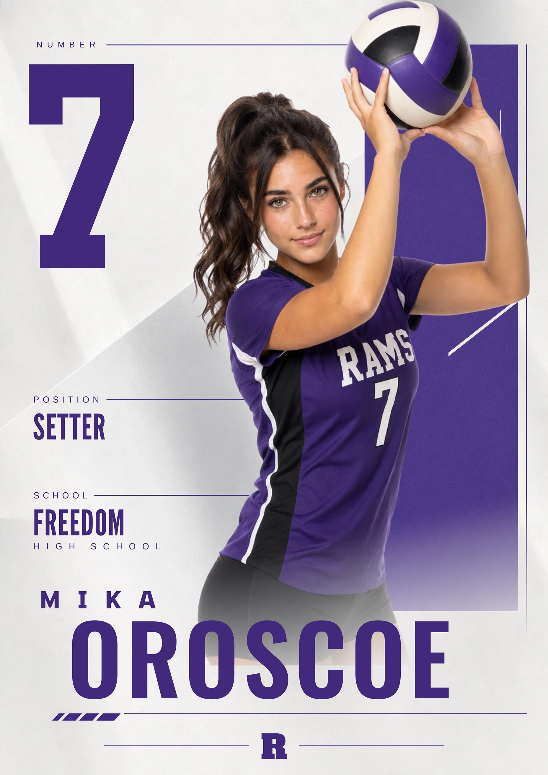 Volleyball Poster Photoshop Template | Signature Design | 5:7