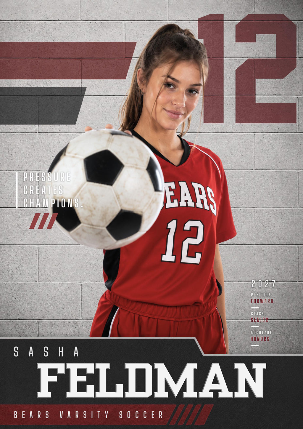 Soccer Poster Photoshop Template | Gym Wall Design | 5:7
