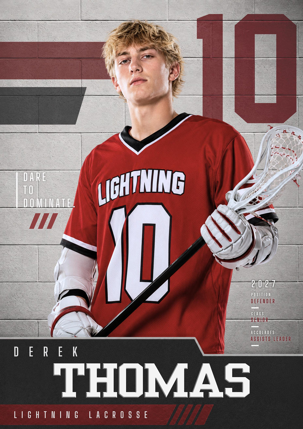 Lacrosse Poster Photoshop Template | Gym Wall Design | 5:7