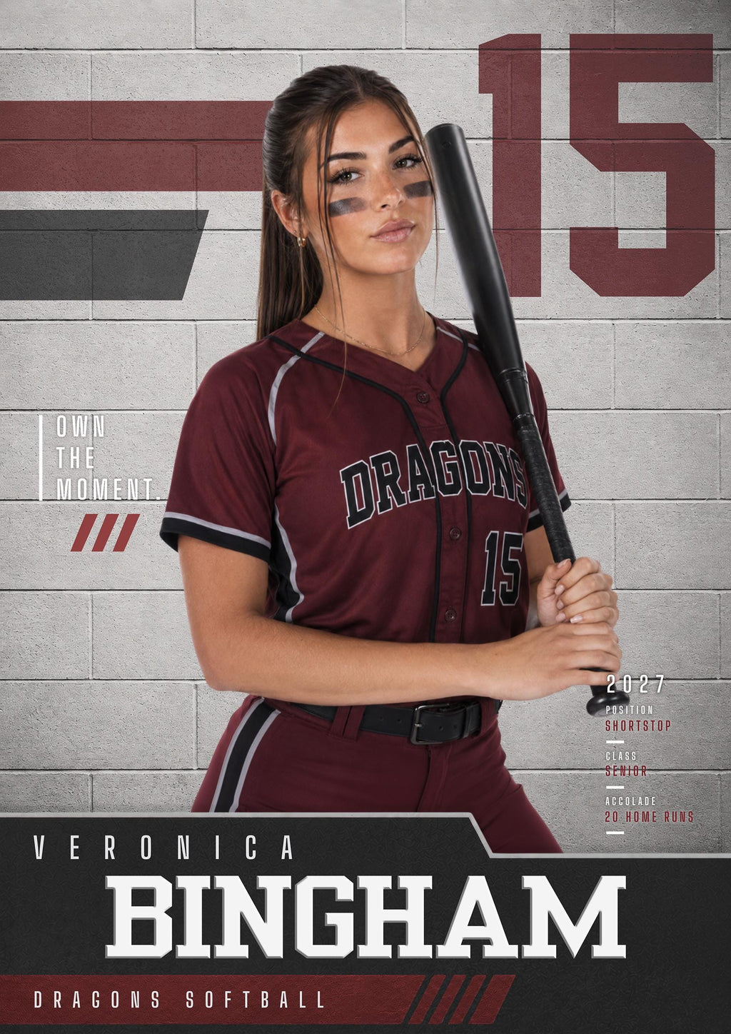 Softball Poster Photoshop Template | Gym Wall Design | 5:7
