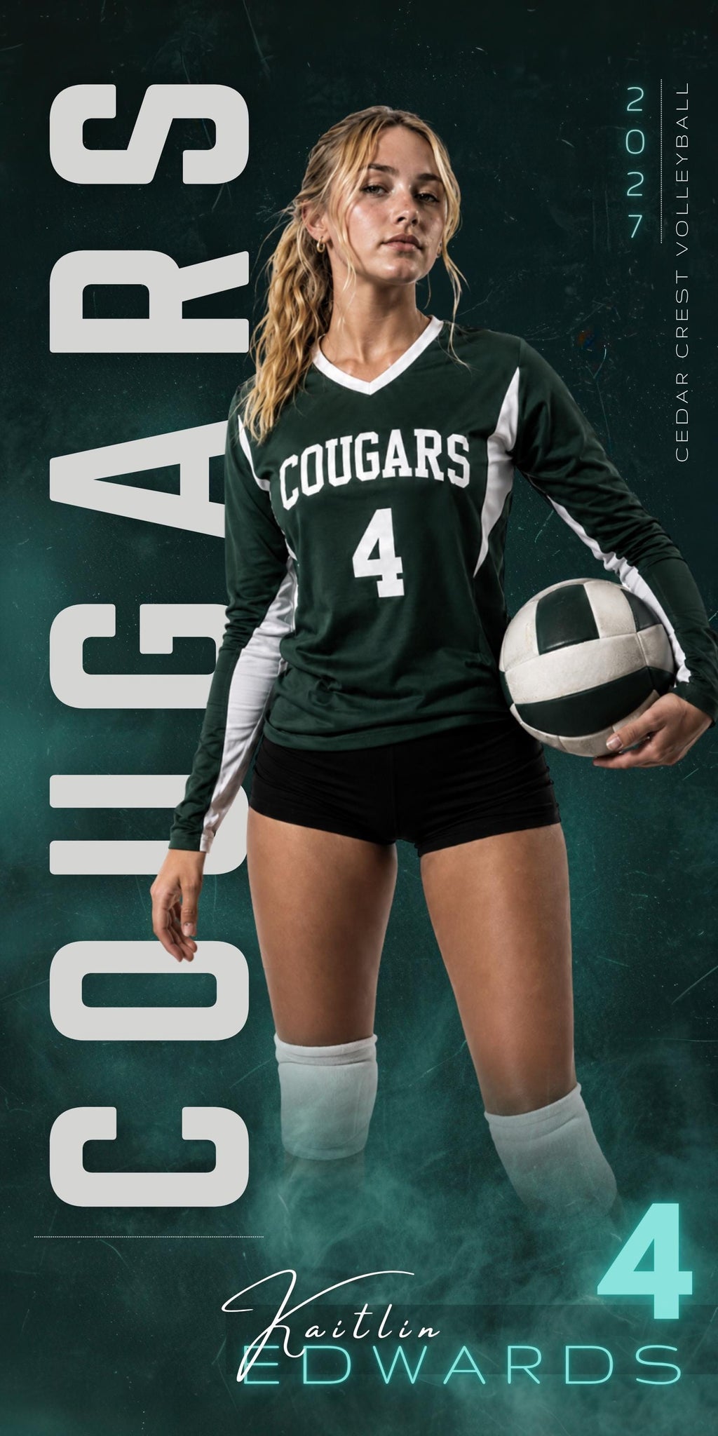 Volleyball Banner Canva Template | Poster, Player Card, & Memory Mate | 1:2