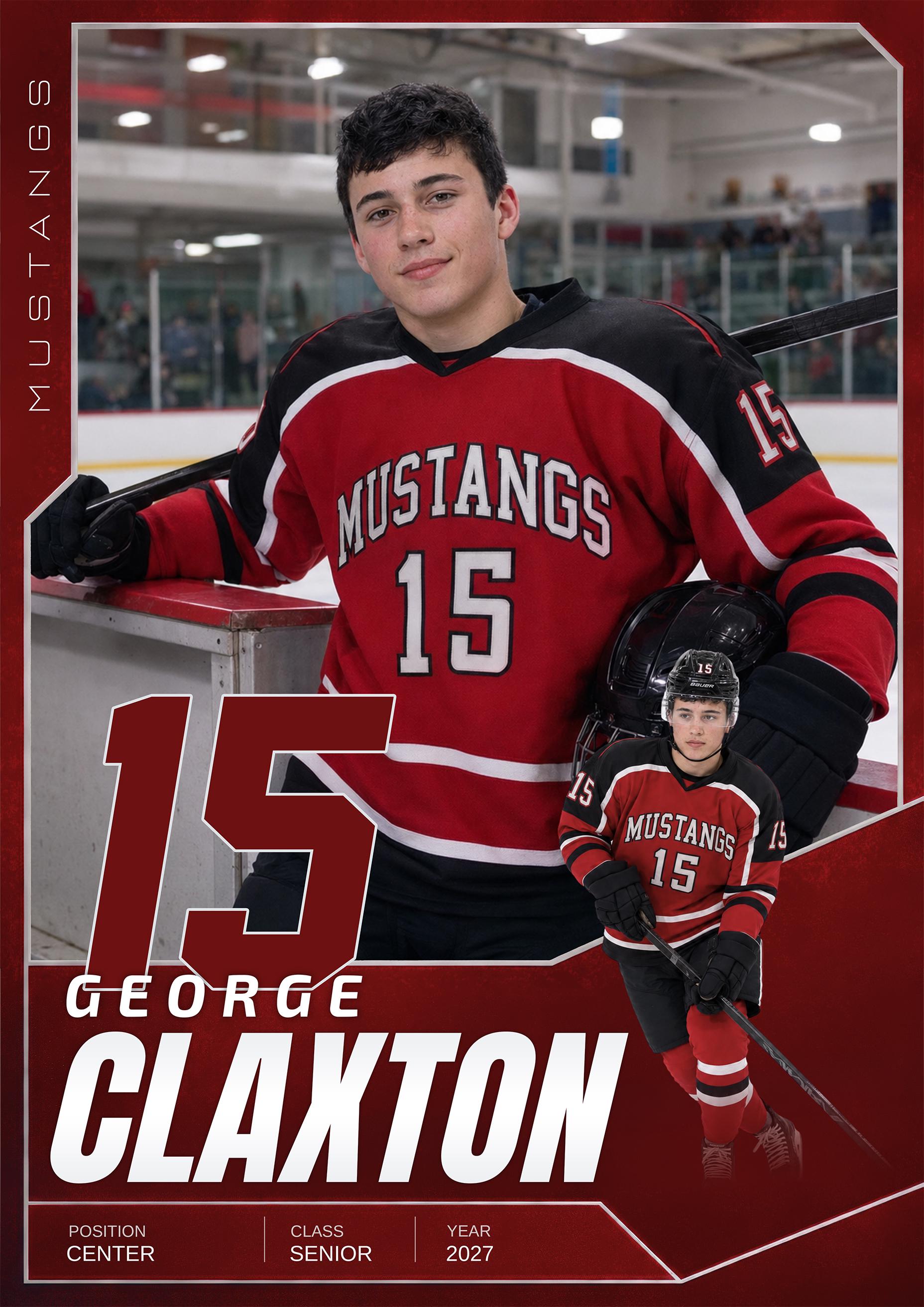 Hockey Card Photoshop Template | Hero Spotlight Design | 5:7