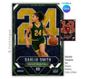 Basketball trading card Canva template featuring a customizable player card with oversized jersey number, editable text, and modern sports design.