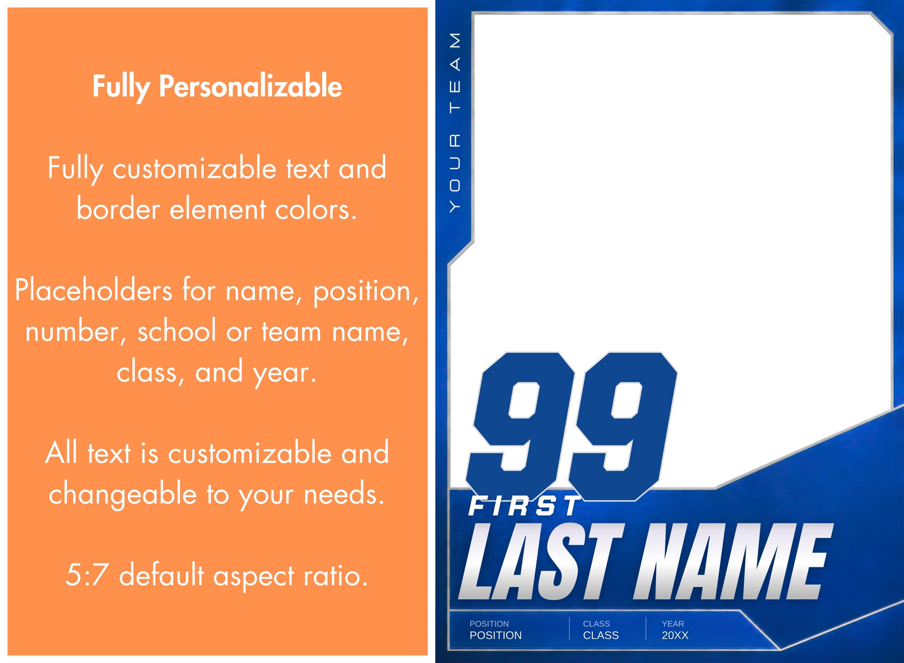 Basketball Card Canva Template | Senior Night, Memory Mate & Sports Posters | 5:7
