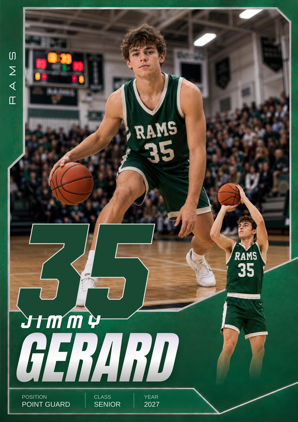 Basketball Card Canva Template | Senior Night, Memory Mate & Sports Posters | 5:7