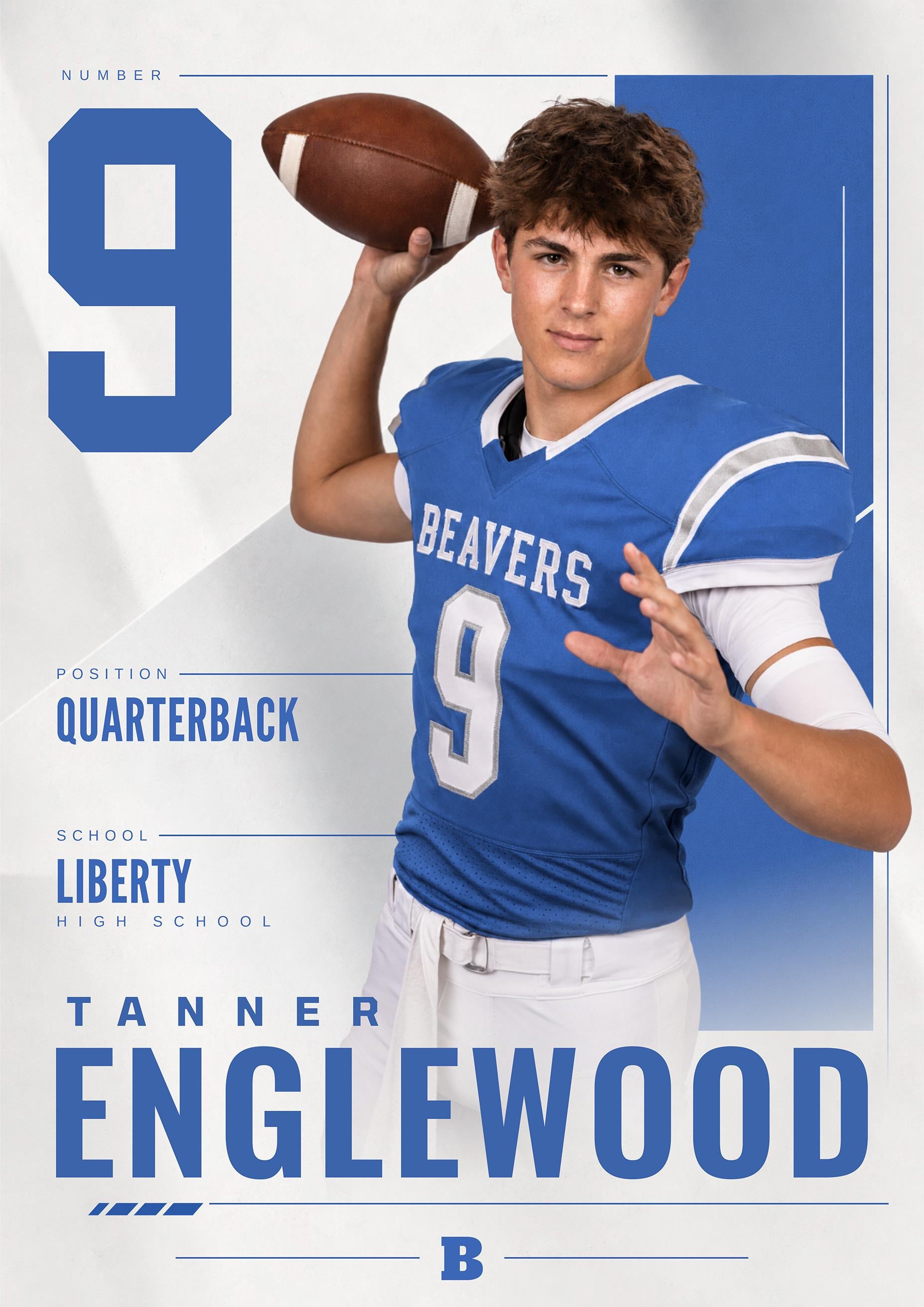 Football Poster Photoshop Template | Signature Design | 5:7
