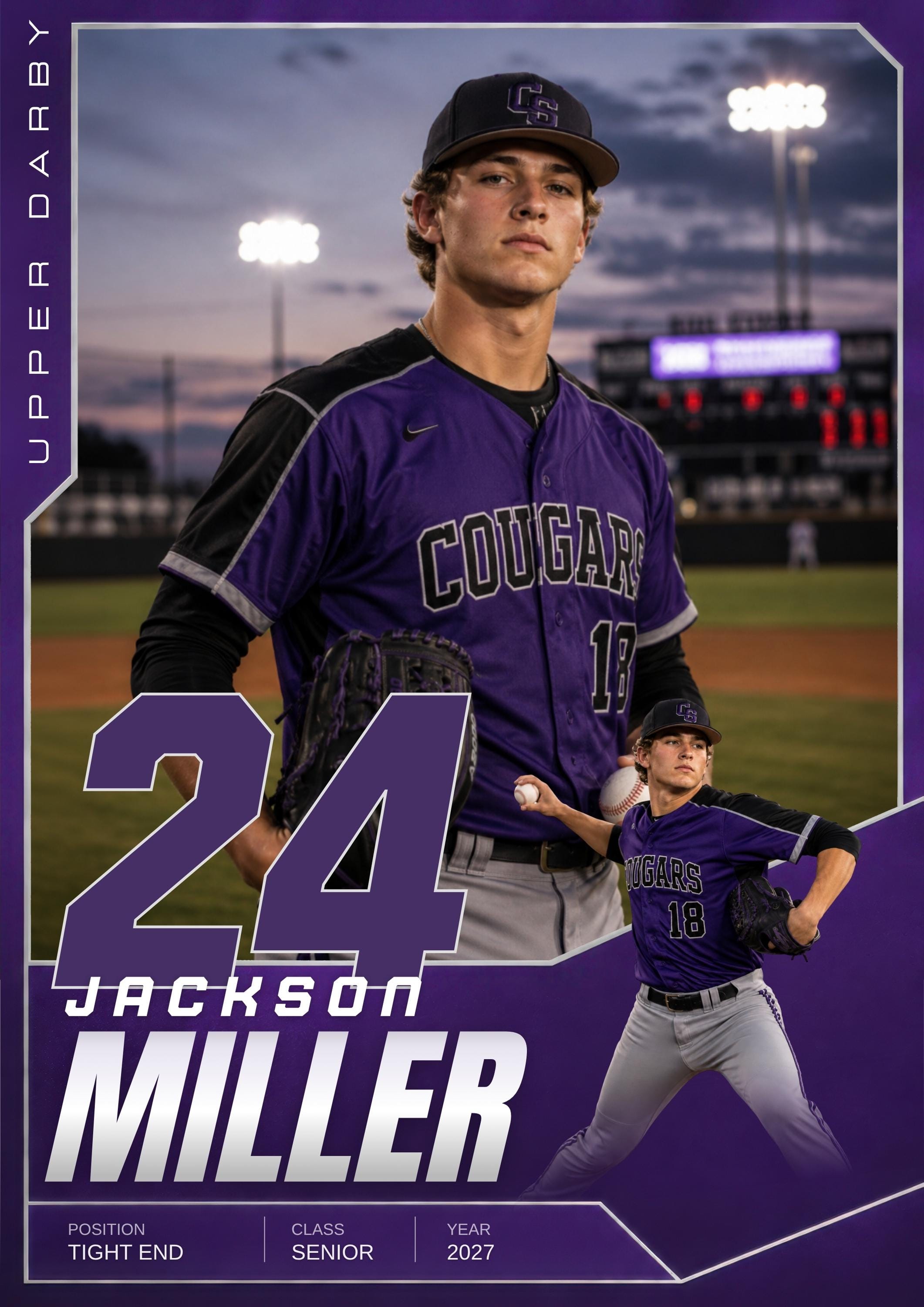 Baseball Card Canva Template | Senior Night, Memory Mate & Sports Posters | 5:7