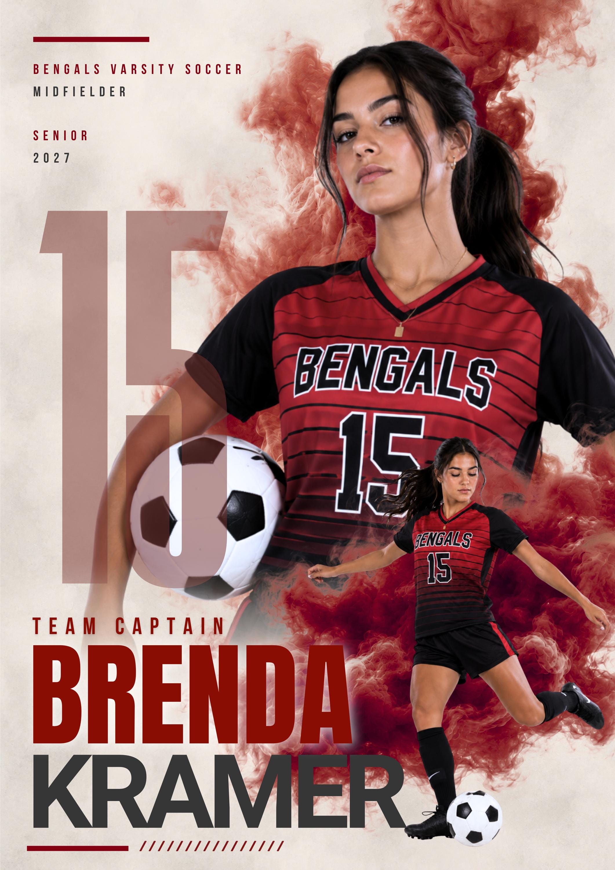 Soccer Poster Canva Template | Smoky Athlete Collage | 5:7
