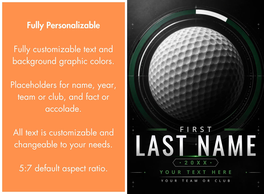 Golf Poster Canva Template | Golf Ball Spotlight | 5:7