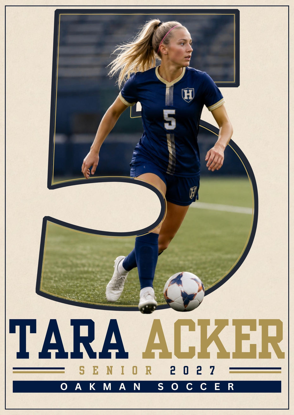 Soccer Poster Canva Template | Jersey Number Cutout | 5:7