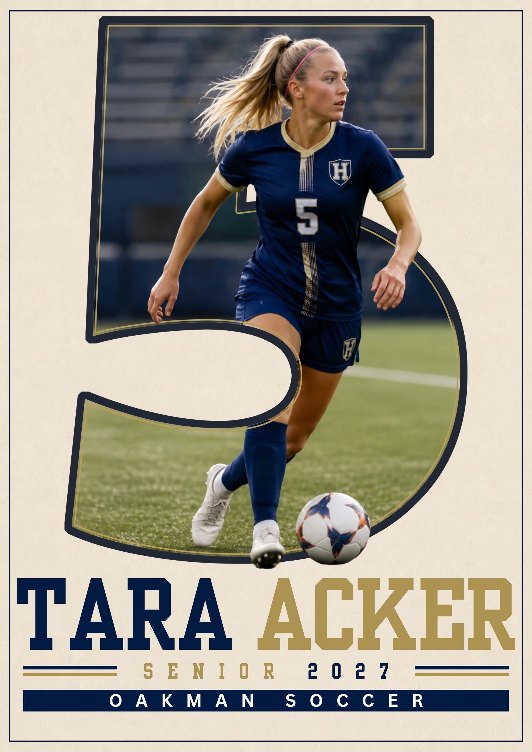 Soccer Poster Canva Template | Jersey Number Cutout | 5:7