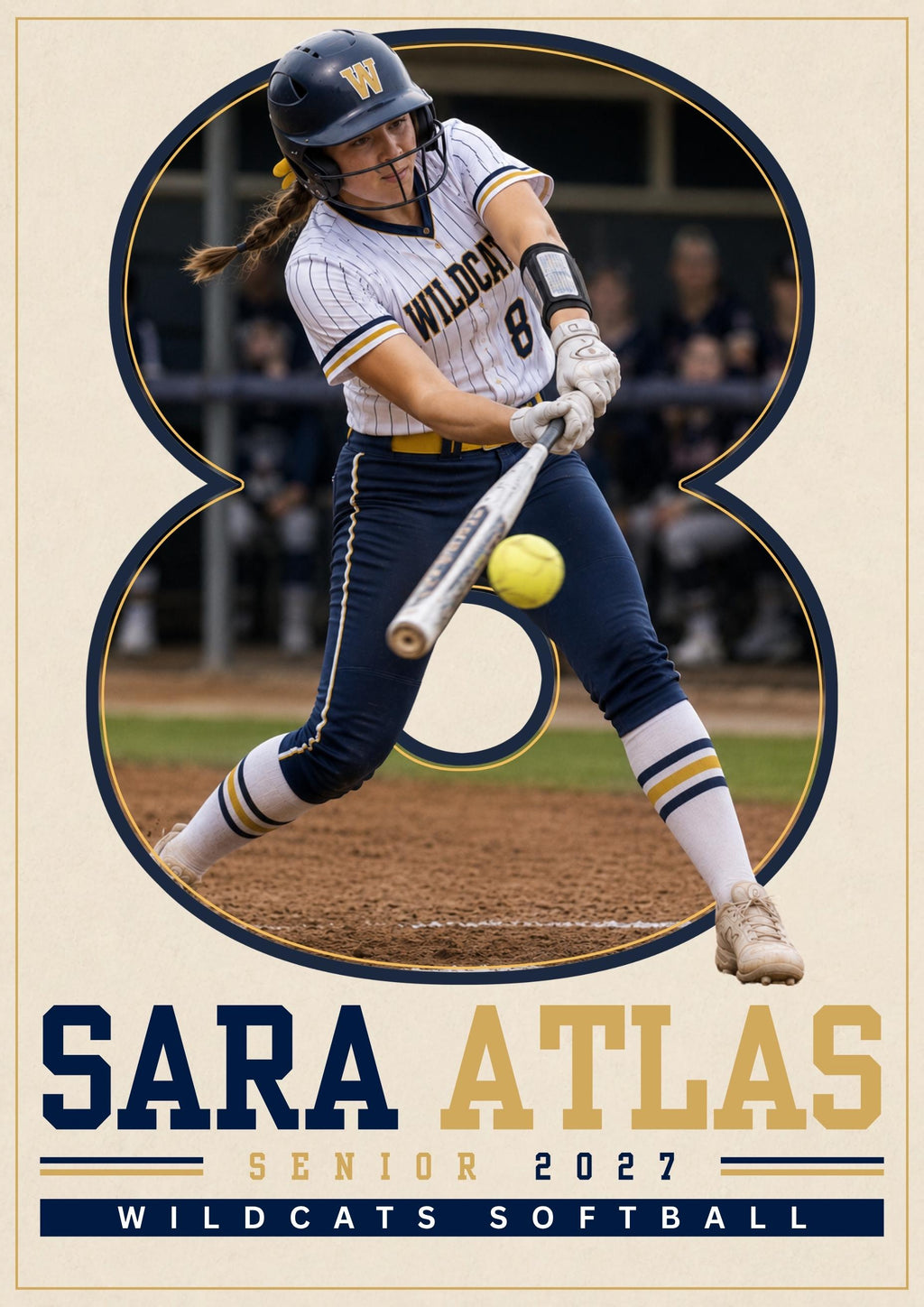 Softball Poster Canva Template | Jersey Number Cutout | 5:7