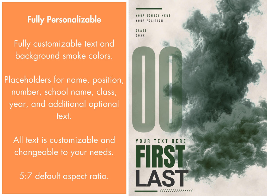 Baseball Poster Canva Template | Smoky Athlete Collage | 5:7