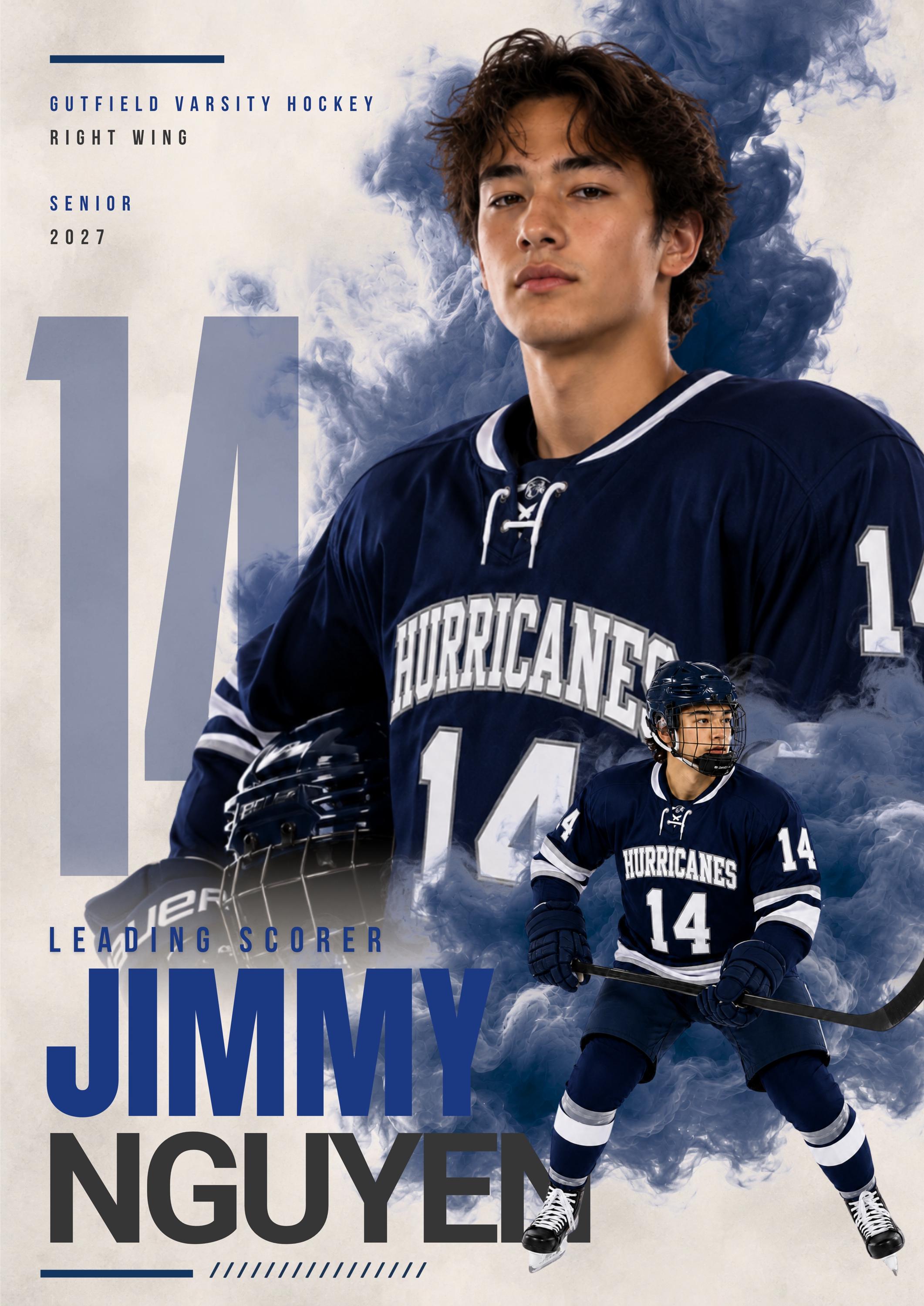 Hockey Poster Canva Template | Smoky Athlete Collage | 5:7