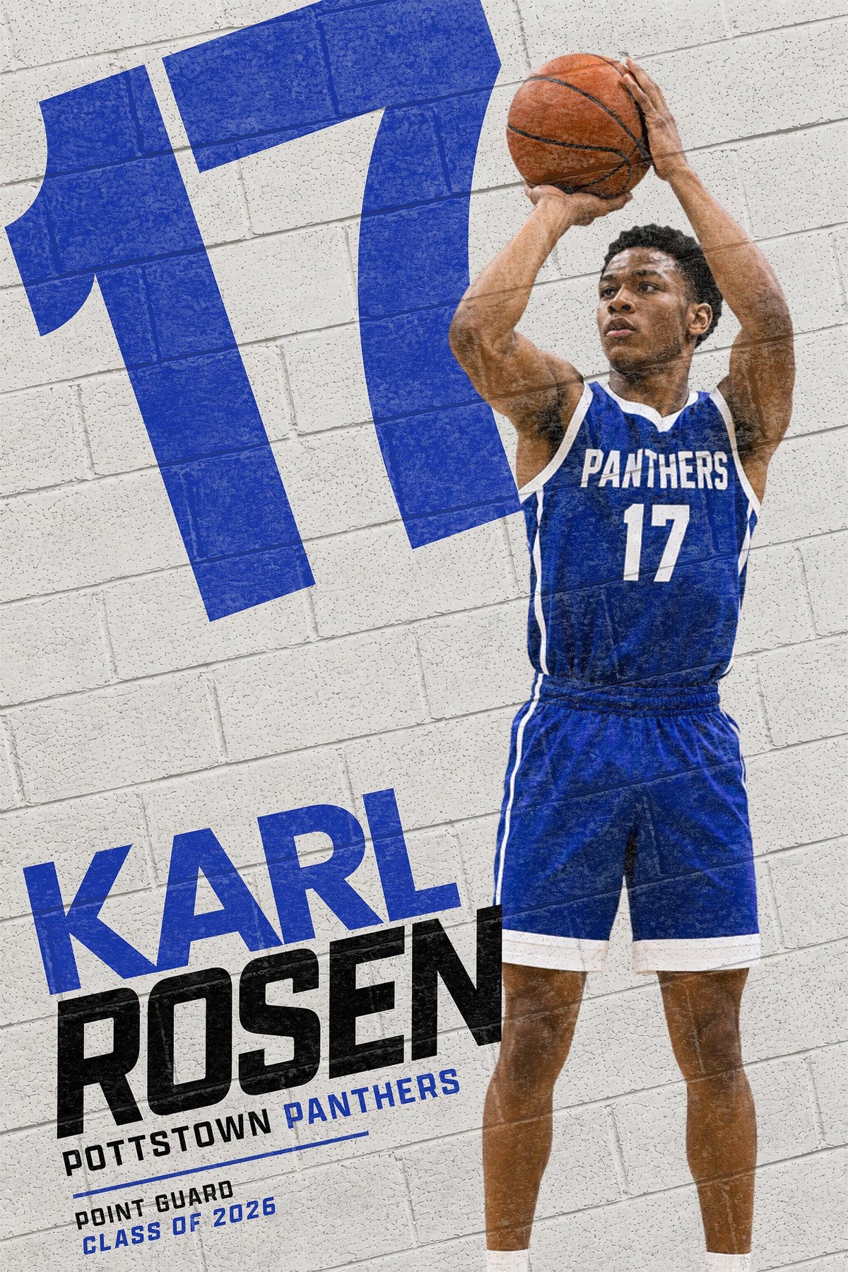 Basketball Poster Photoshop Template | Brick Wall Number | 2:3