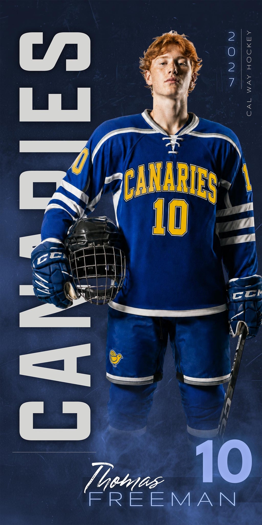 Hockey Banner Photoshop Template | Vertical Mascot Text | 1:2