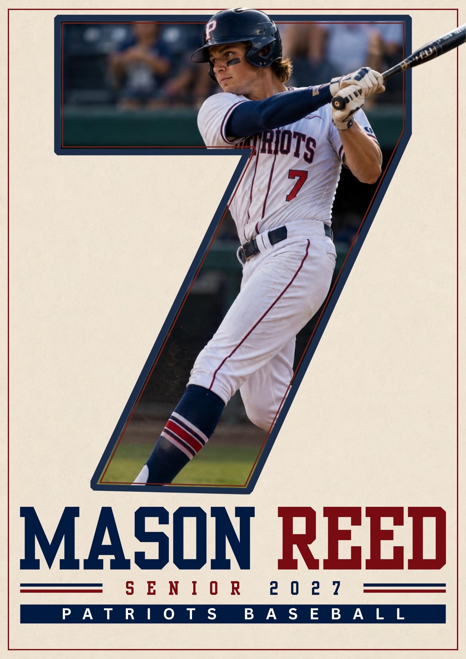 Baseball Poster Canva Template | Jersey Number Cutout | 5:7