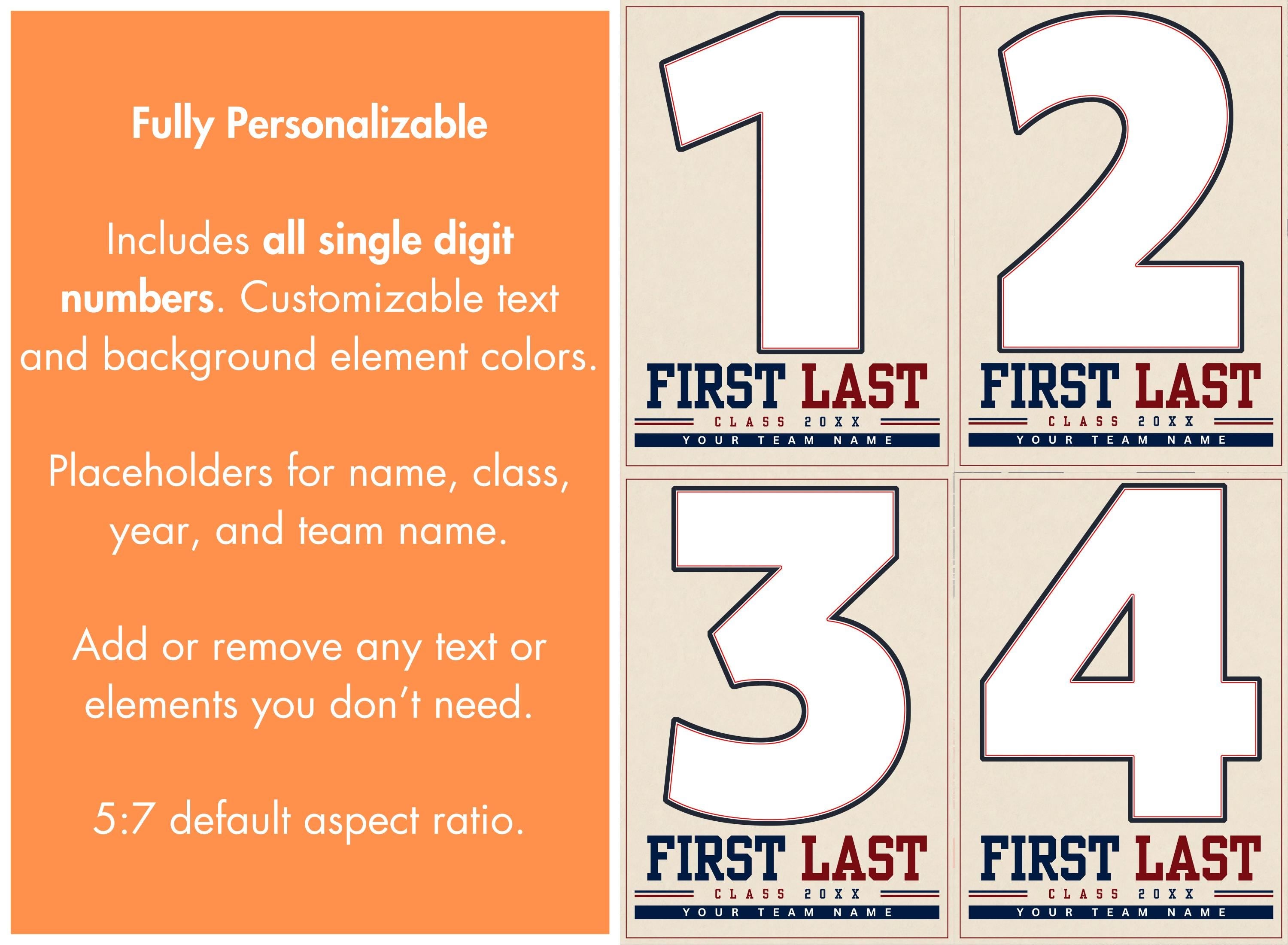 Softball Poster Canva Template | Jersey Number Cutout | 5:7