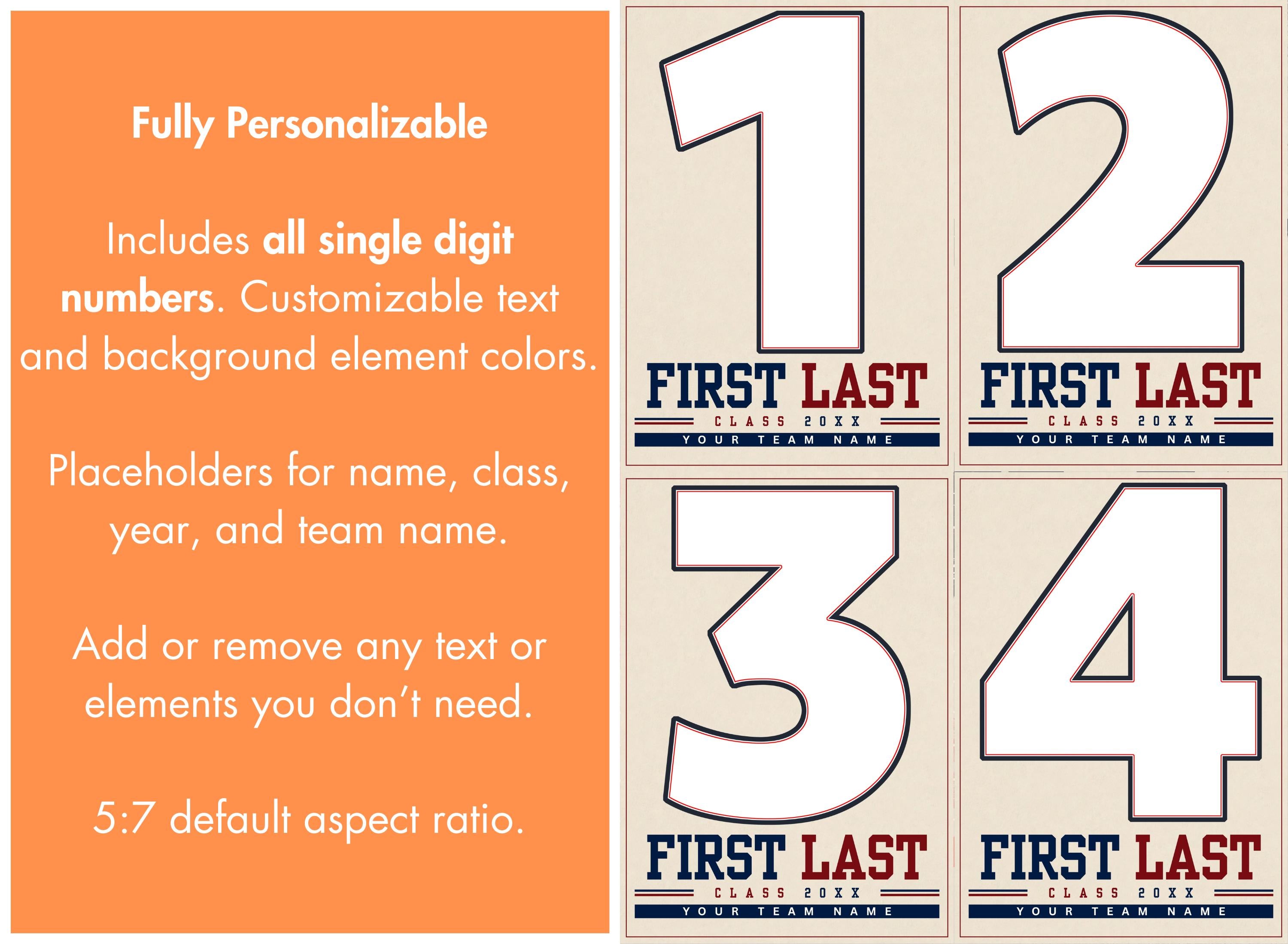 Soccer Poster Canva Template | Jersey Number Cutout | 5:7