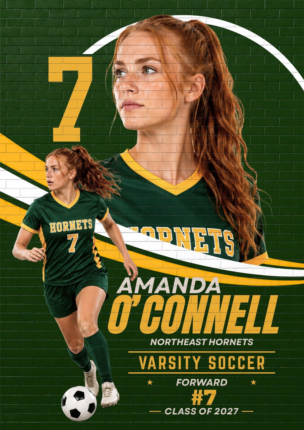 Soccer Poster Canva Template | Brick Wall Design | 5:7