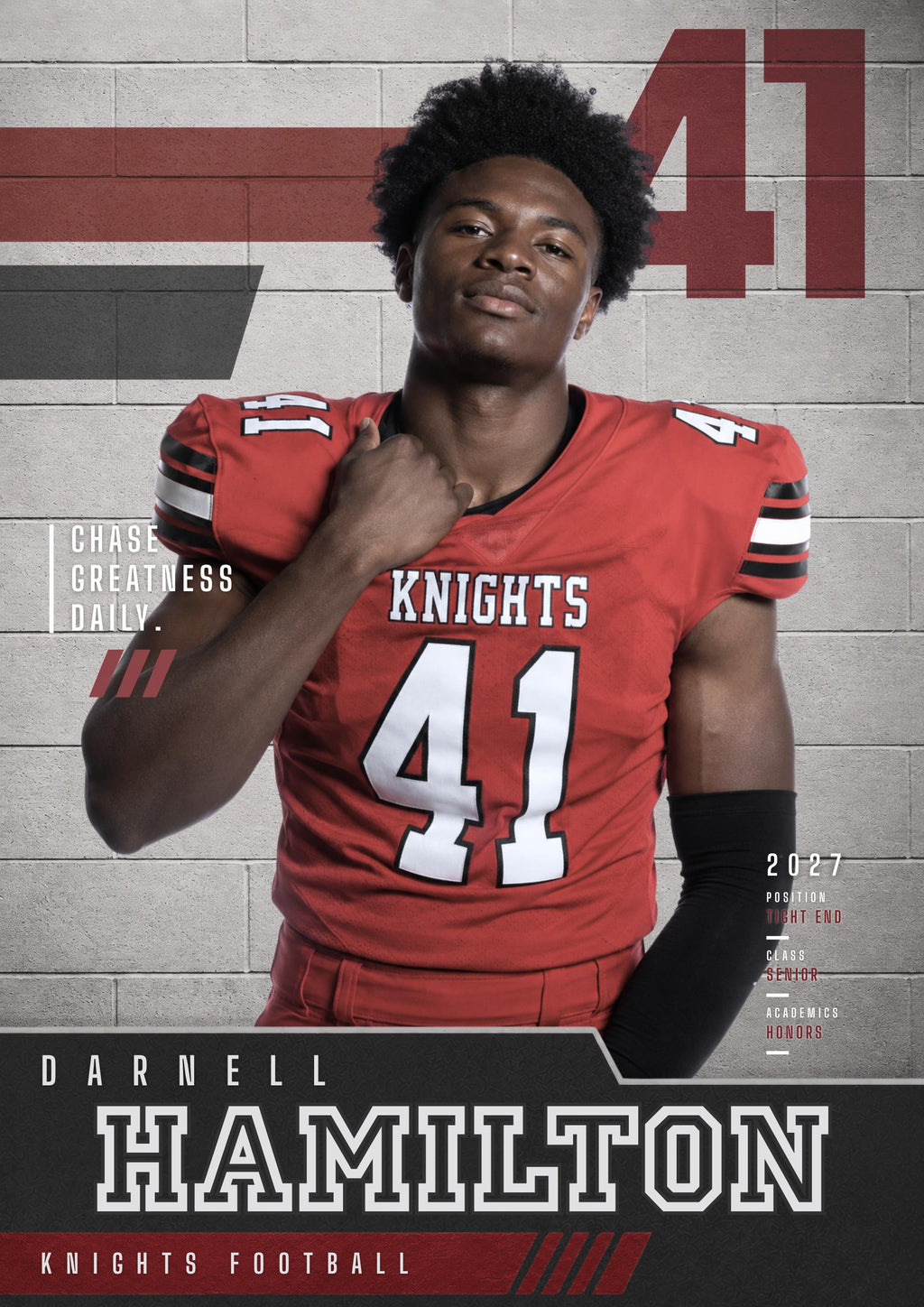 Football Poster Canva Template | Concrete Block Layout | 5:7
