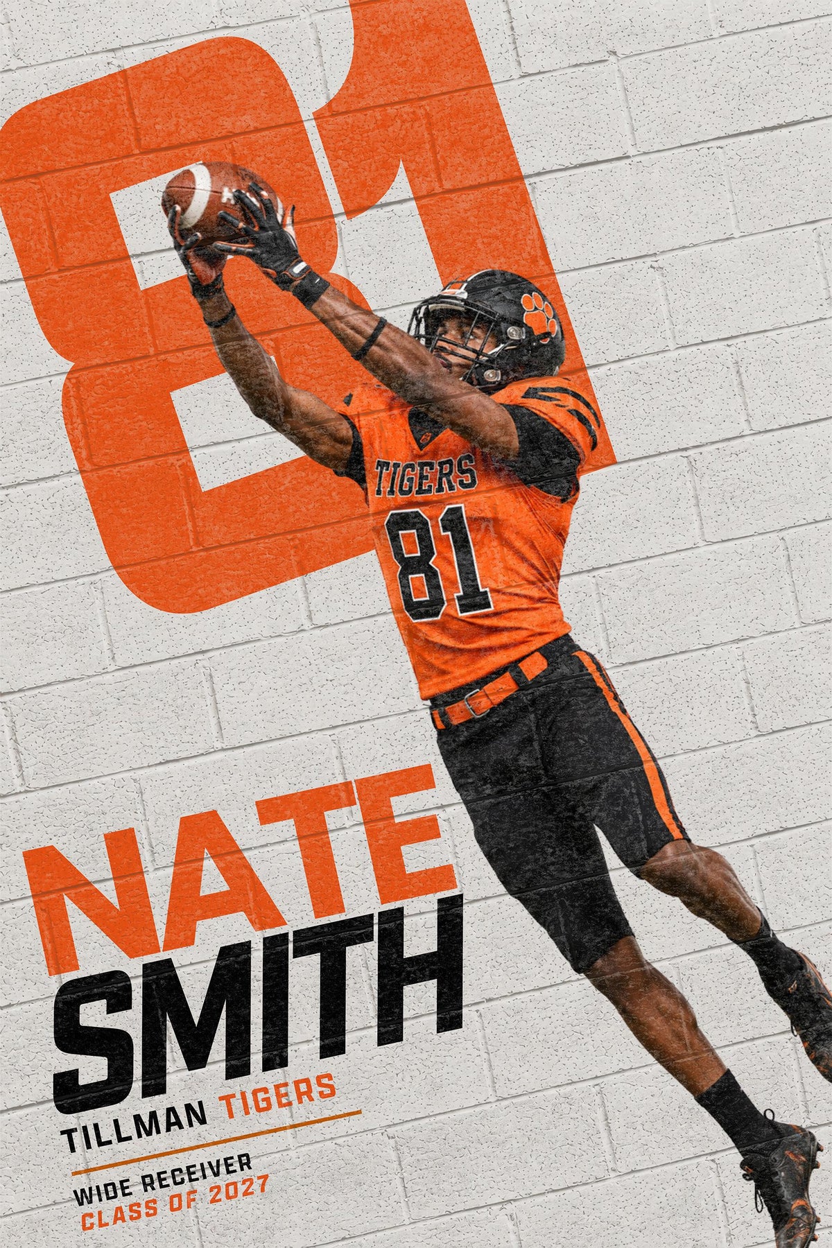 Football Poster Photoshop Template | Brick Wall Number | 2:3