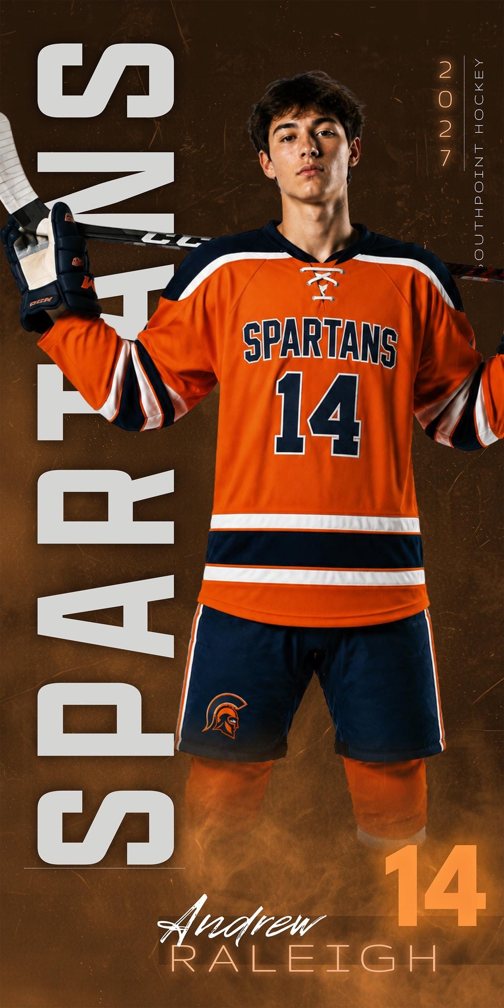 Hockey Banner Photoshop Template | Vertical Mascot Text | 1:2
