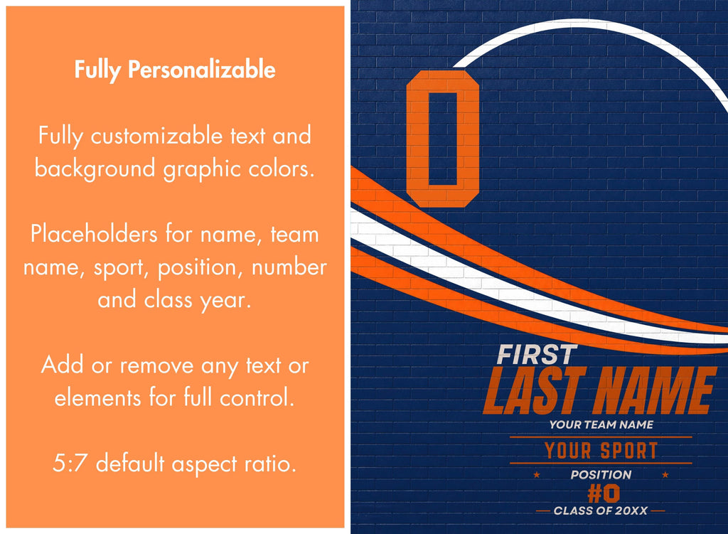 Baseball Poster Canva Template | Brick Wall Design | 5:7