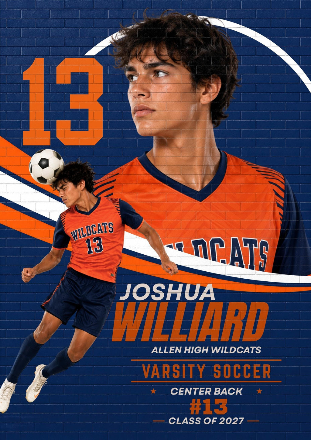 Soccer Poster Canva Template | Brick Wall Design | 5:7