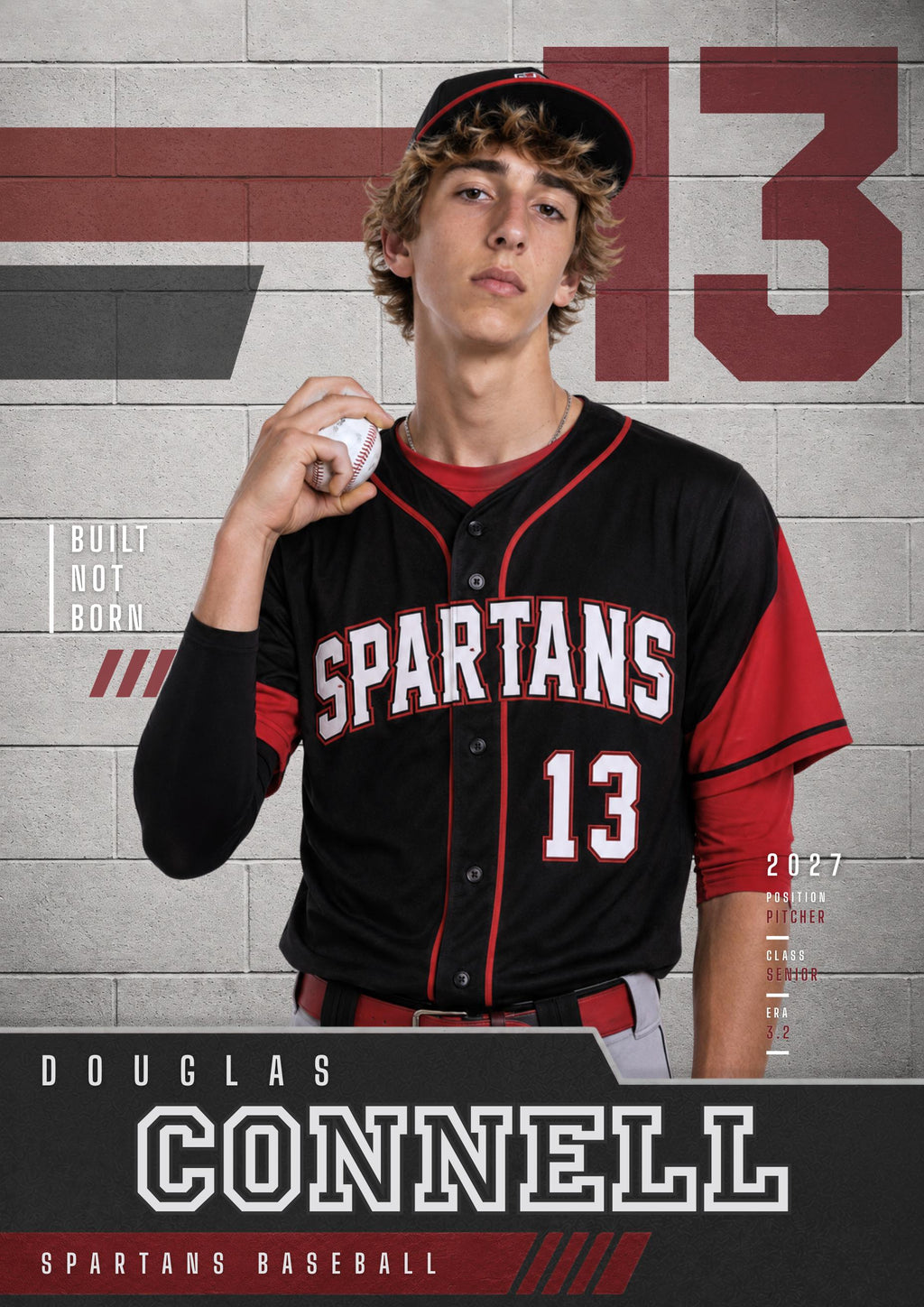 Baseball Poster Canva Template | Concrete Block Layout | 5:7