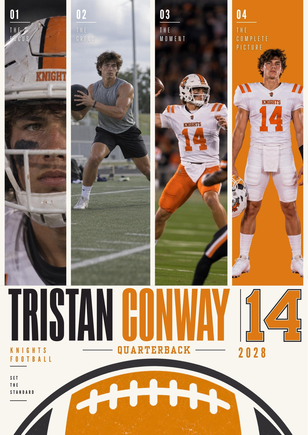 Football Poster Canva Template | Four Photo Layout | 5:7