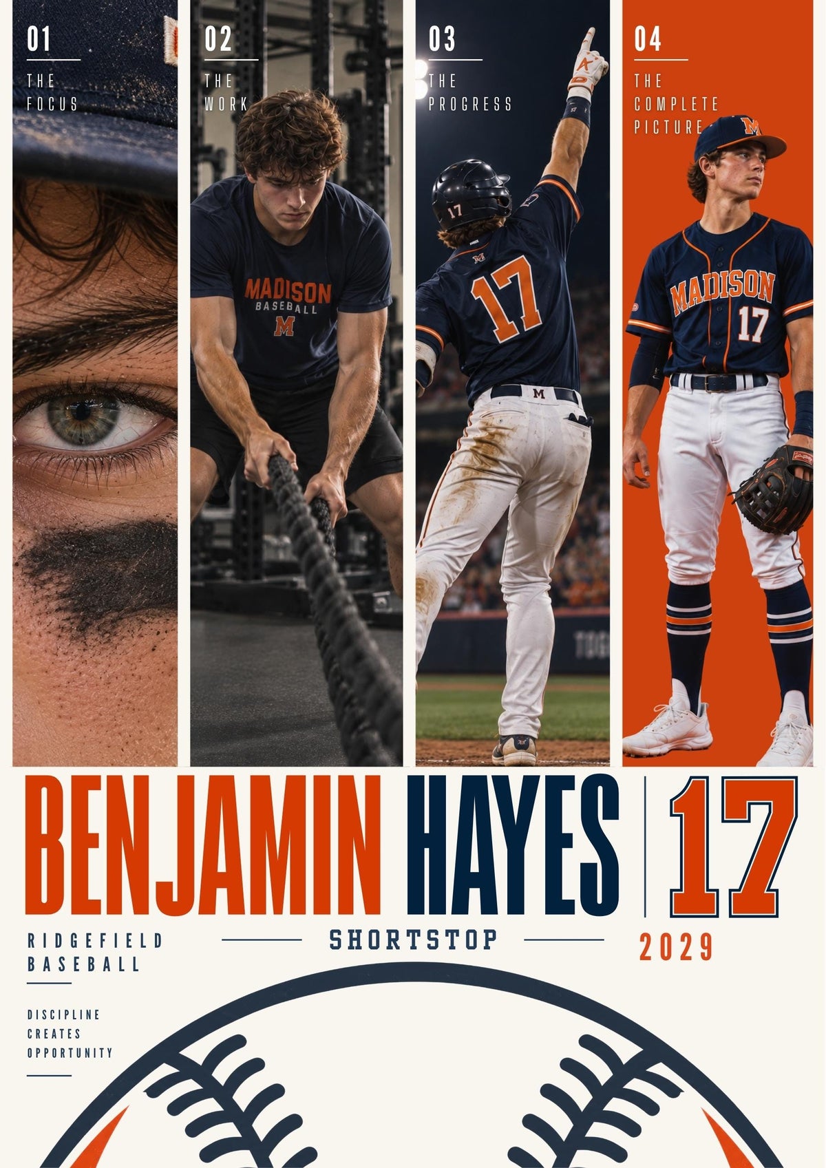 Baseball Poster Canva Template | Four Photo Layout | 5:7
