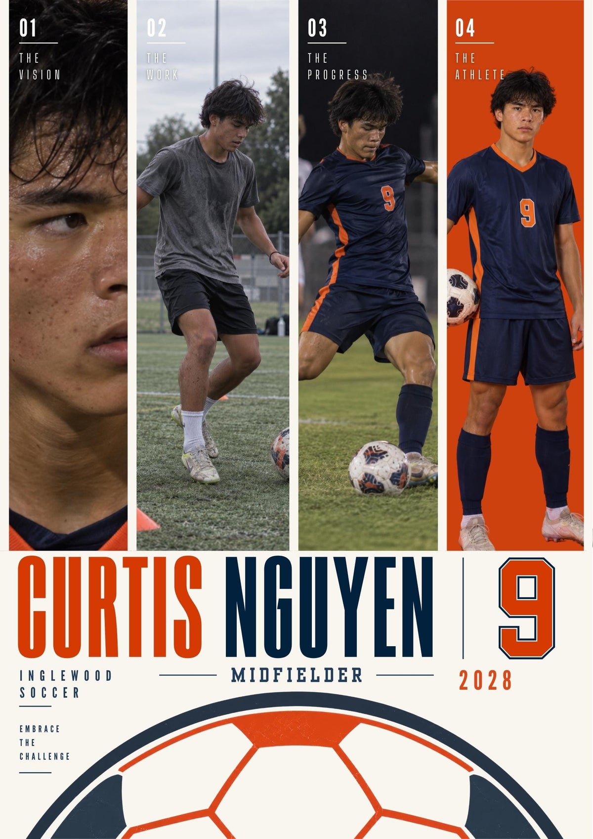 Soccer Poster Canva Template | Four Photo Layout | 5:7