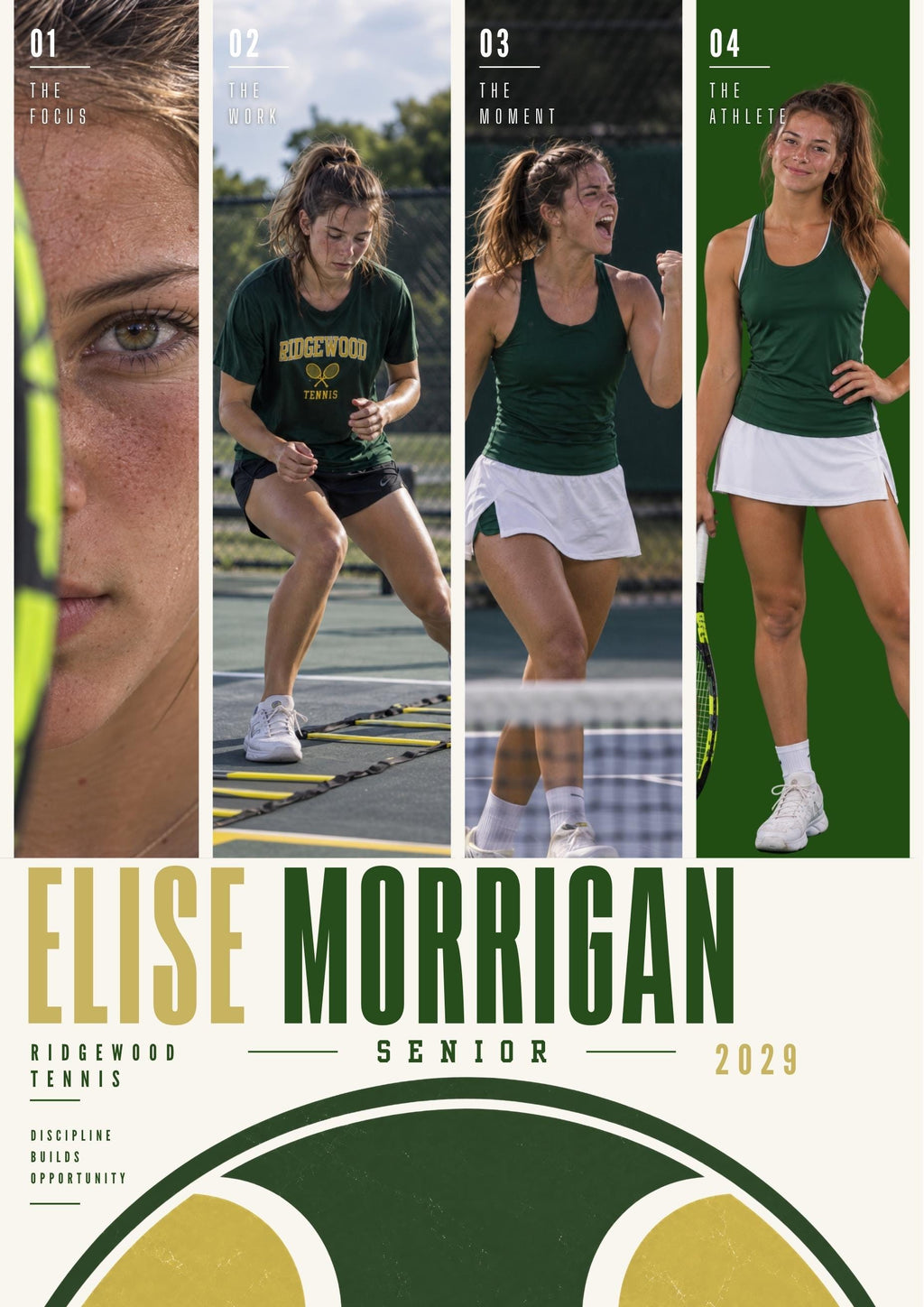 Tennis Poster Canva Template | Four Photo Layout | 5:7