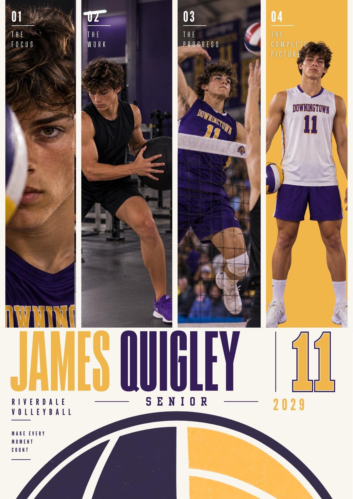 Volleyball Poster Canva Template | Four Photo Layout | 5:7