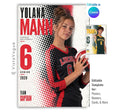 Editable volleyball poster Canva template featuring a volleyball player, bold halftone graphics, oversized athlete name, distressed player number, team name, position, and class year.