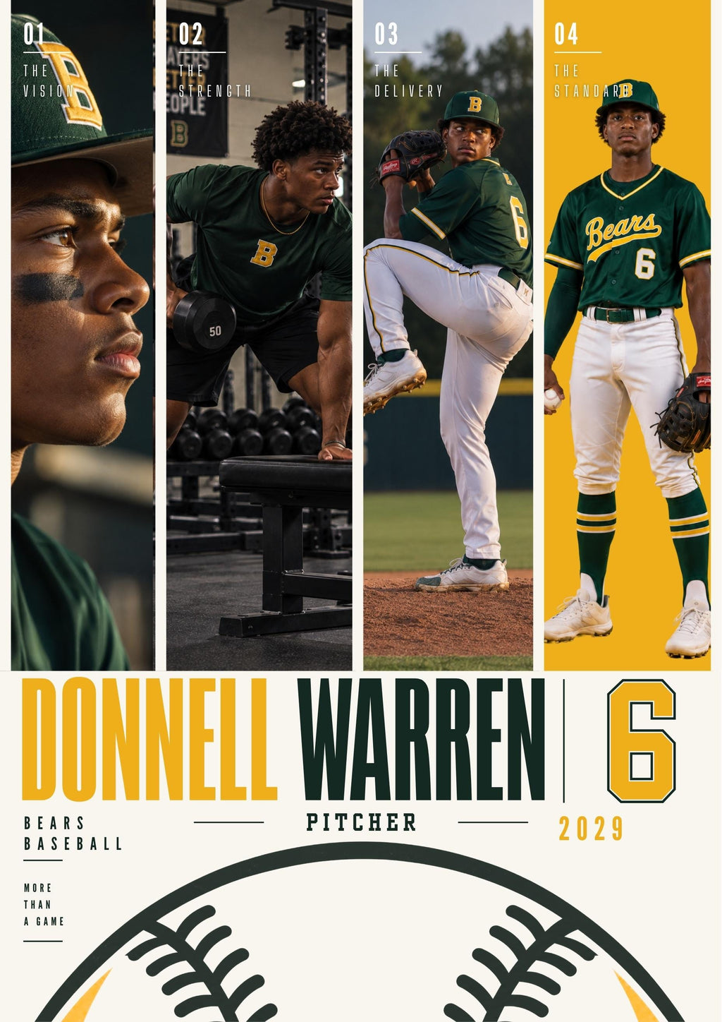 Baseball Poster Canva Template | Four Photo Layout | 5:7