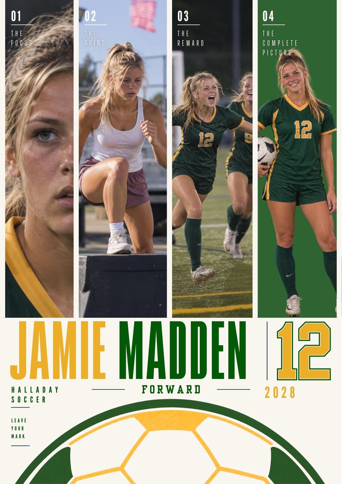 Soccer Poster Canva Template | Four Photo Layout | 5:7