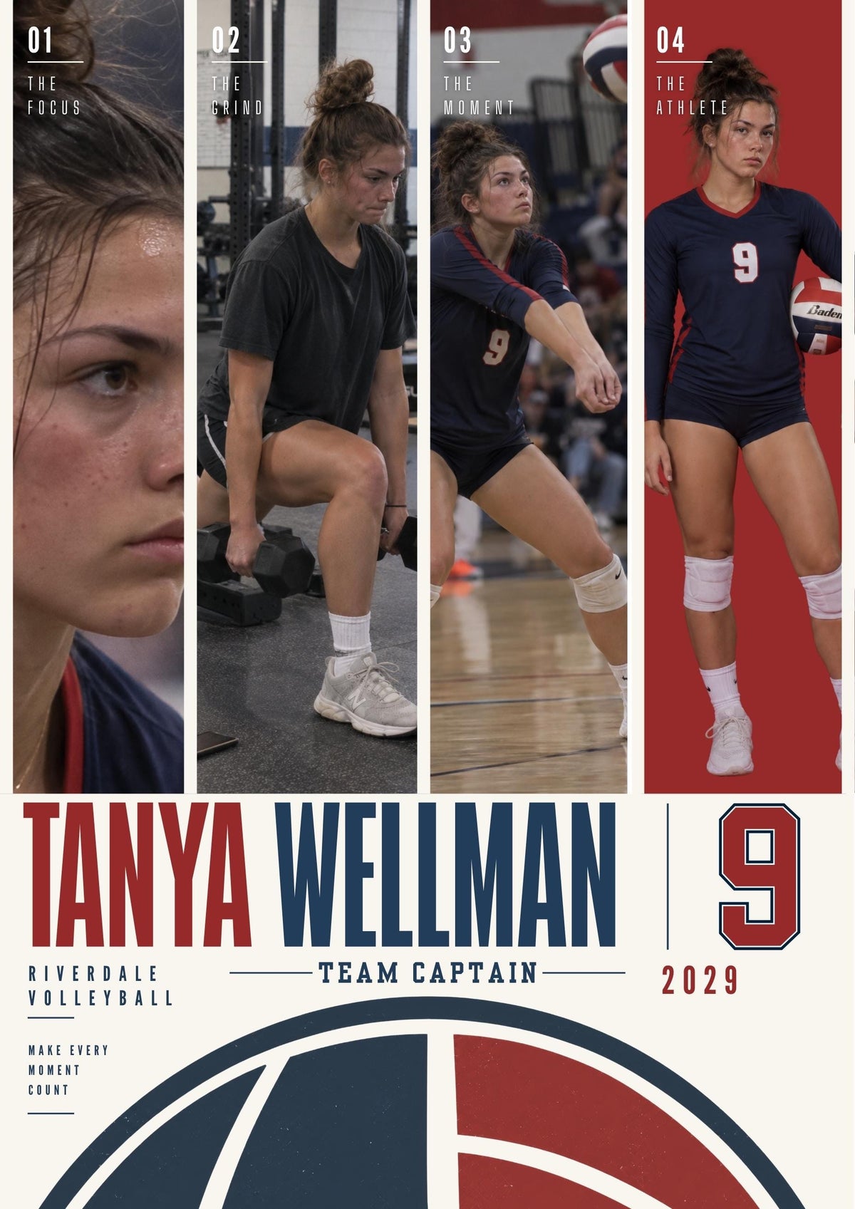 Volleyball Poster Canva Template | Four Photo Layout | 5:7