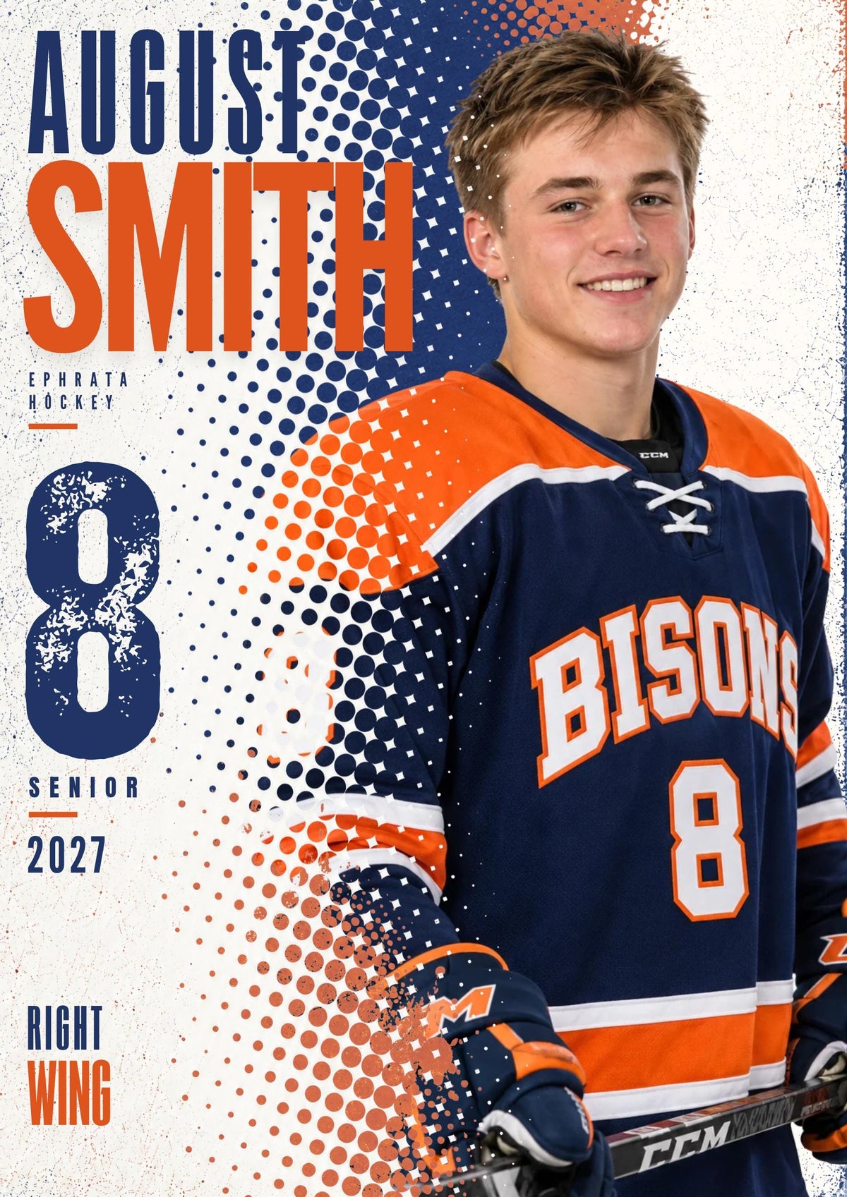 Hockey Poster Canva Template | Halftone Portrait | 5:7