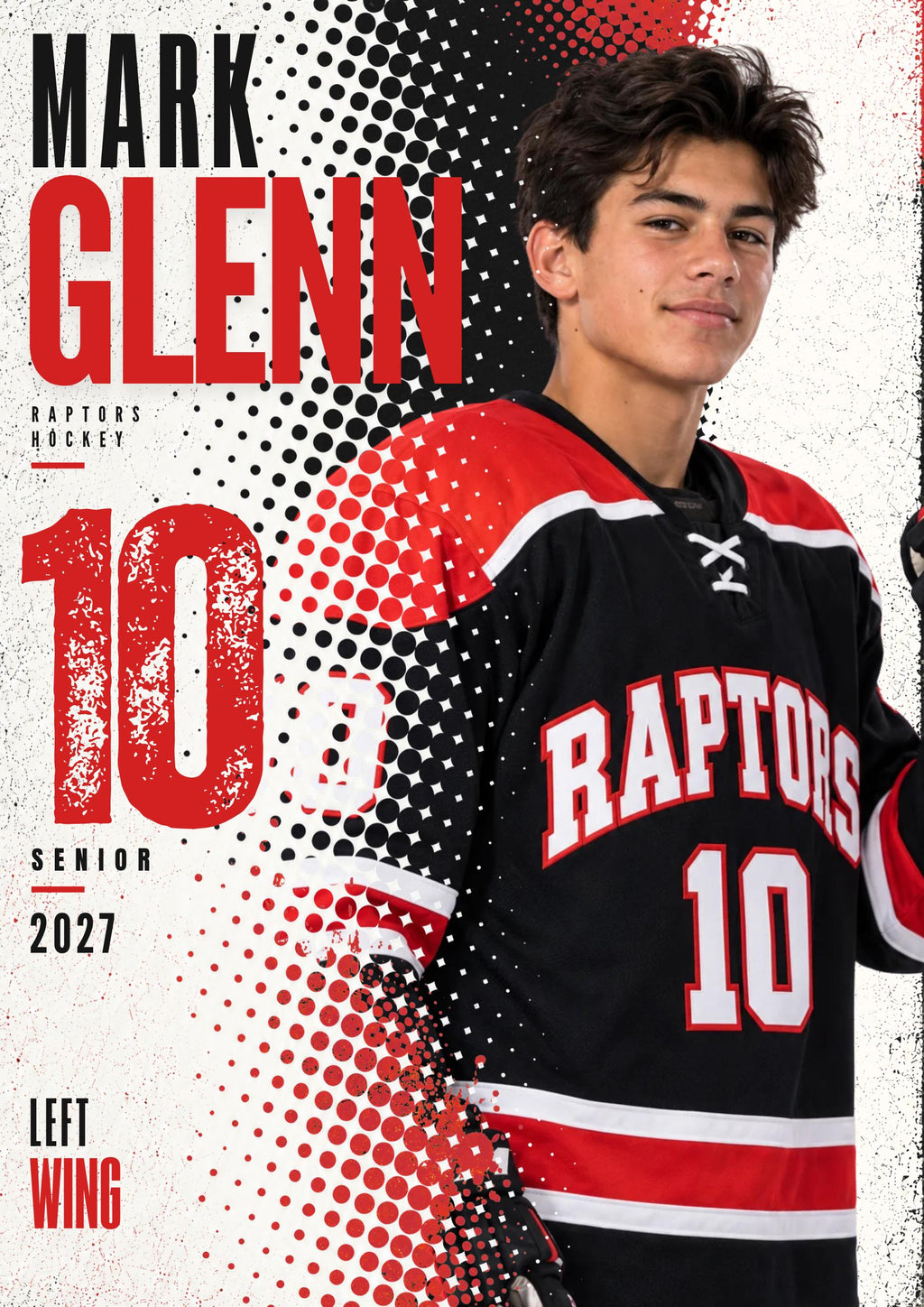 Hockey Poster Canva Template | Halftone Portrait | 5:7