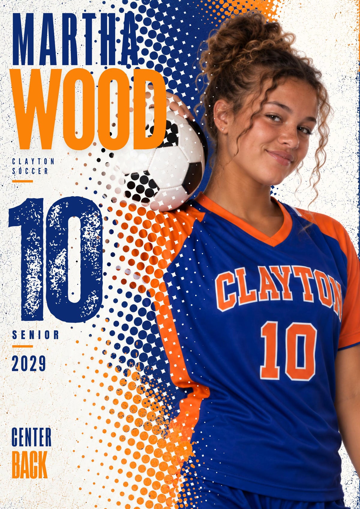 Soccer Poster Photoshop Template | Halftone Portrait | 5:7